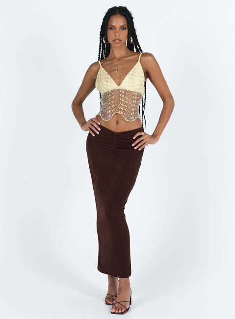 Lorne Maxi Skirt Brown