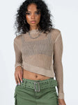 Sweater Knit material Sheer design Split hem at side