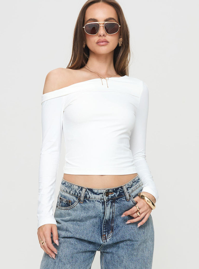 Long sleeve too One shoulder style, slim fit, fold over detail at bust Good stretch, fully lined  Princess Polly Lower Impact 