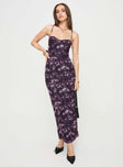 Maxi dress Floral print, mech material, adjustable straps, underwire with soft cups at bust Good stretch, fully lined 