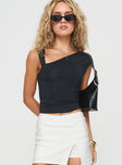 Top  Off the shoulder style, slim fit, ruching detail at side Good stretch, unlined  Princess Polly Lower Impact