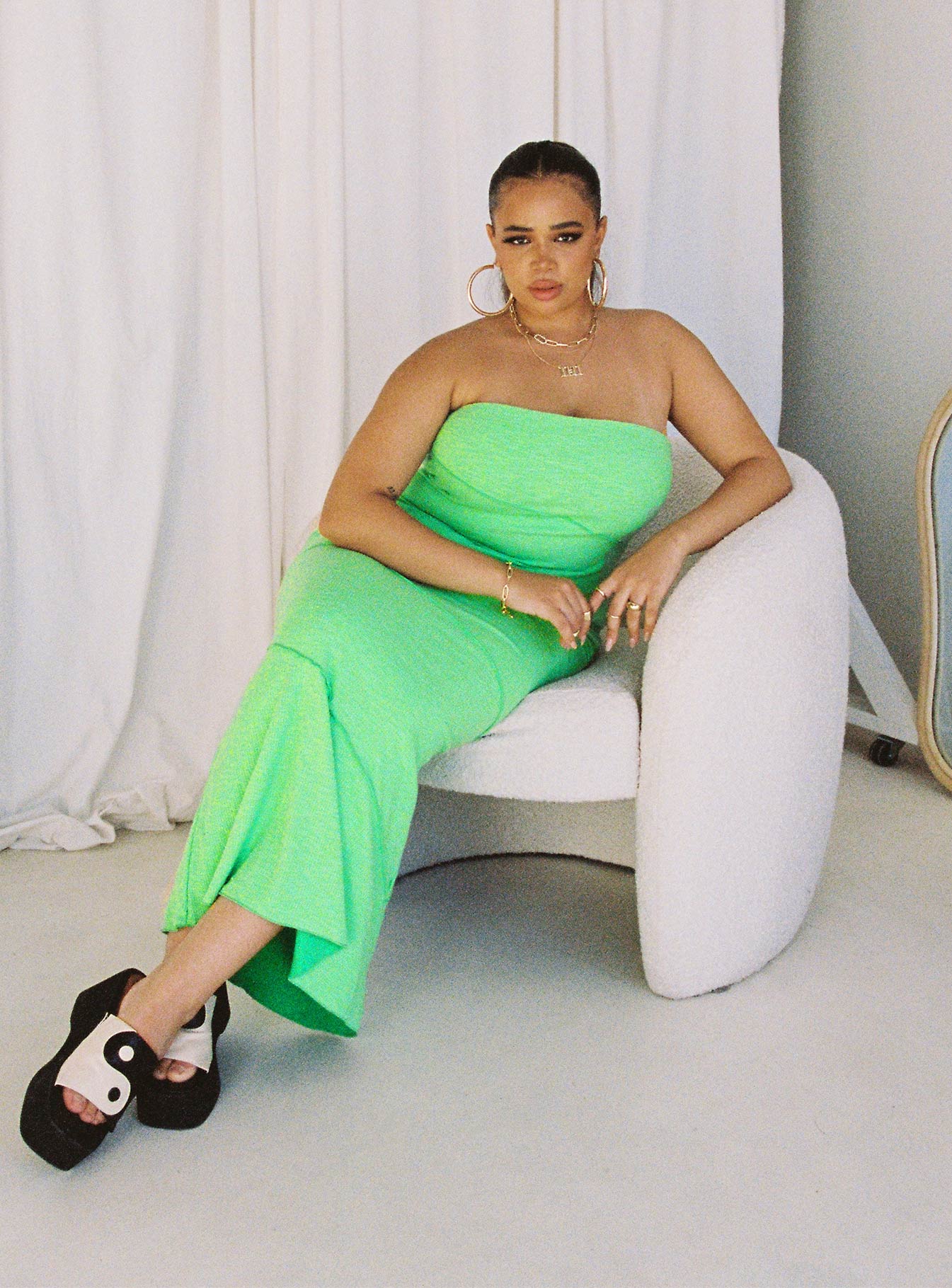 Oscar Midi Dress Green Curve