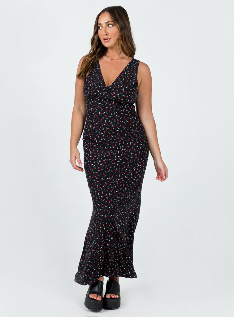 Garrick Maxi Dress Black / Red
