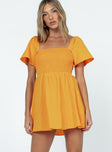 Princess Polly Square Neck  Summer Nights Mini Dress Orange