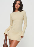 Osment Long Sleeve Knit Mini Dress Cream