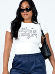 White cropped tee Graphic print