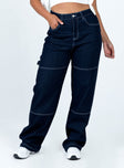 Relaxed fit jeans Zip & button fastening  Classic five pocket design  Belt looped waist 