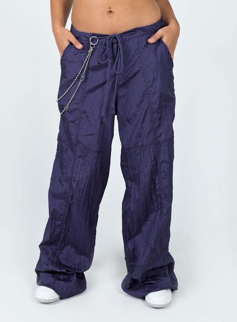 Princess Polly high-rise  Motel Chute Trousers Navy