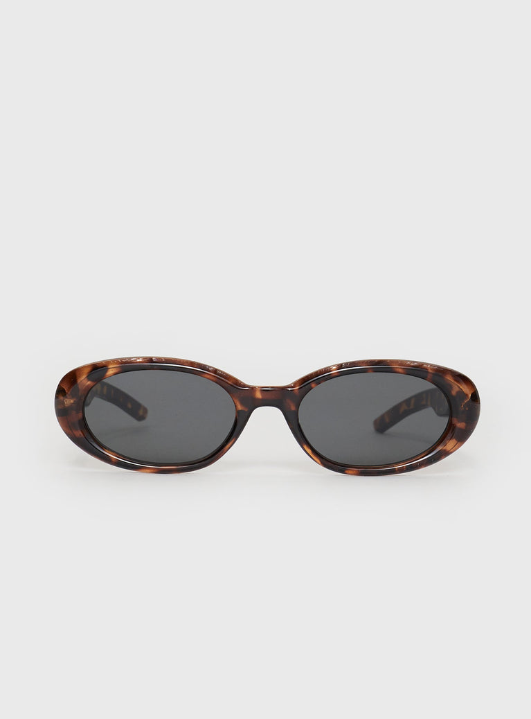 Tortoiseshell sunglasses Molded nose bridge, smoke tinted lens