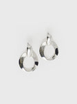 Silver-toned earrings Drop charm, stud fastening