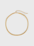 gold toned necklace snake chain