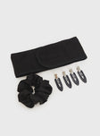 Hair Accessories Pack Three items in pack Four hair clips with silver-toned hardware, clip fastening Elasticated scrunchie Soft velcro fastening headband 