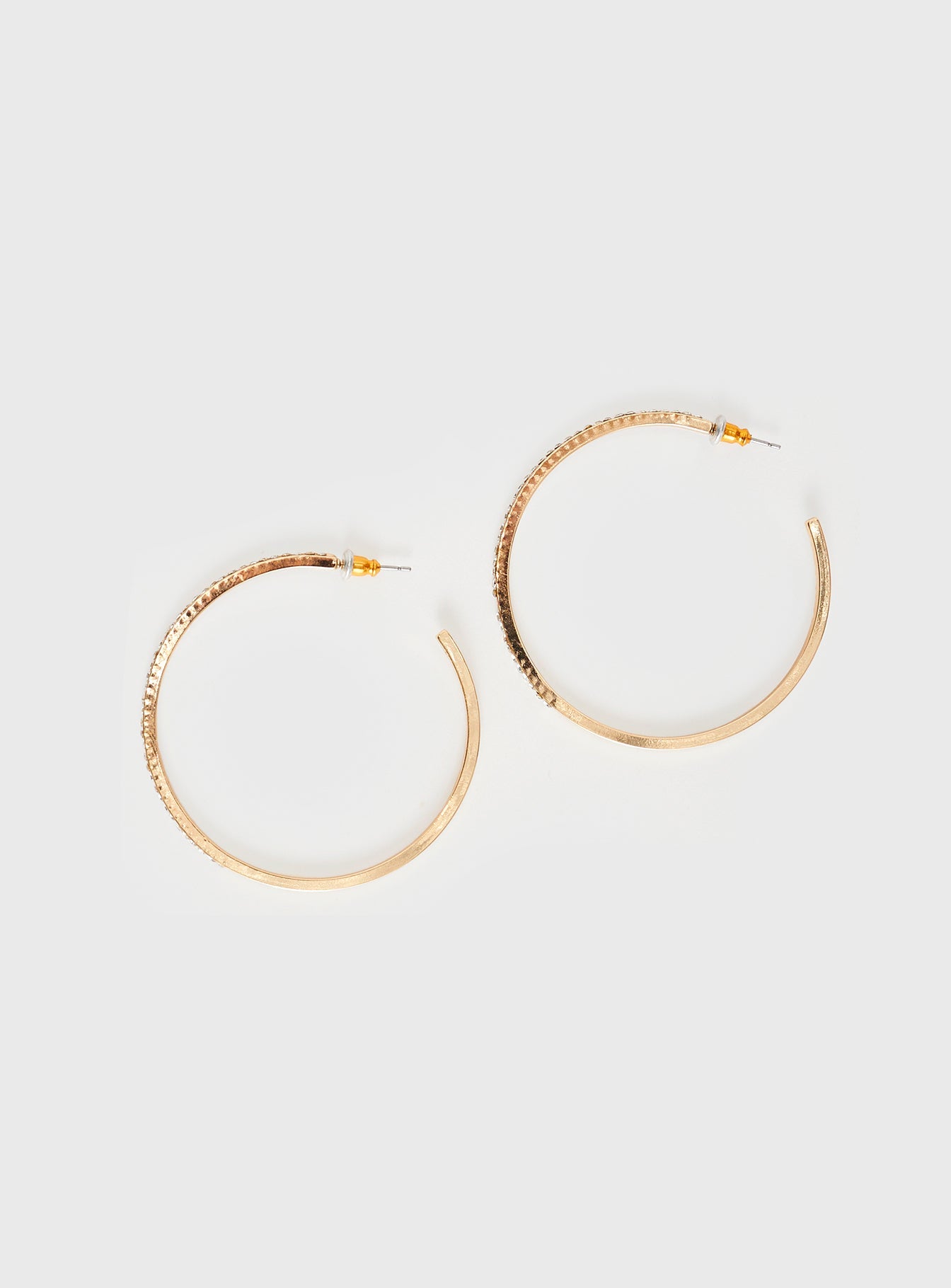 Gold-toned hoops Diamante detail, stud fastening