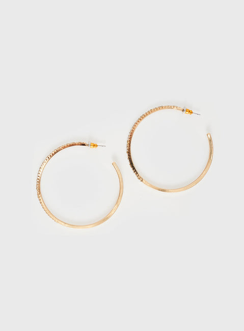 Gold-toned hoops Diamante detail, stud fastening