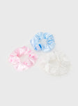 Hair scrunchie, elasticated band, oversized design Three scrunchies in pack 