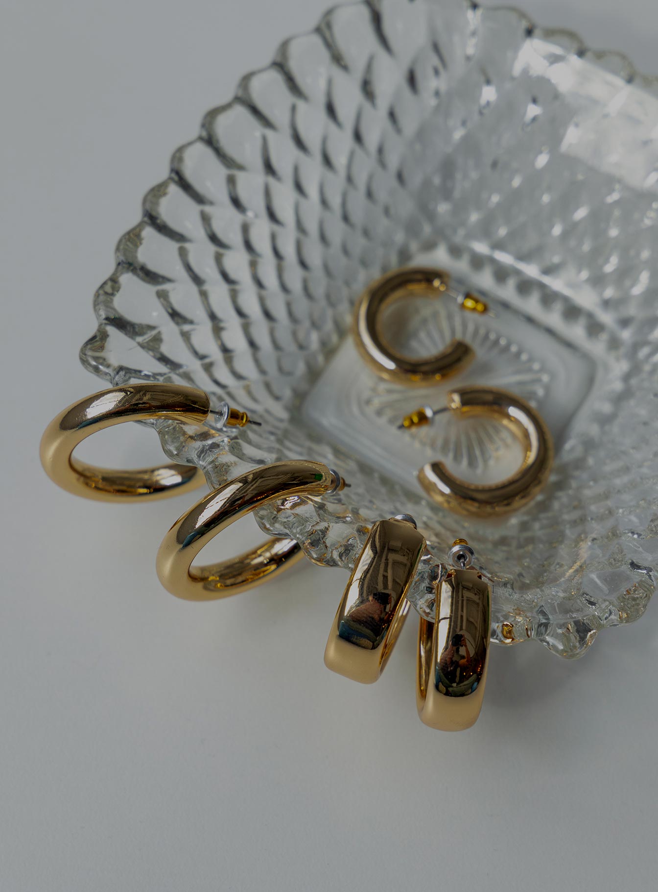 Hoop earring pack  Princess Polly Exclusive 99% brass 1% steel Pack of three  High shine finish 