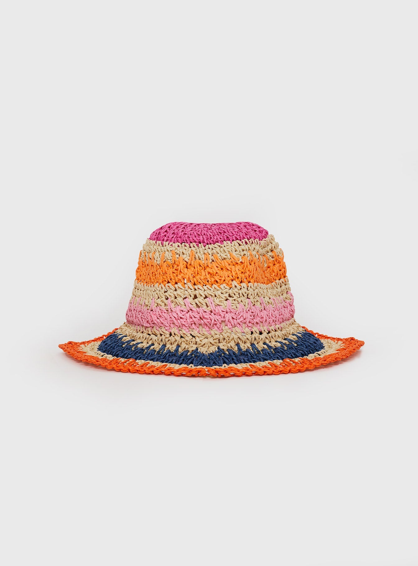 Straw woven hat Soft wired brim