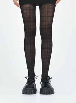 Stockings High waisted fit Plaid design