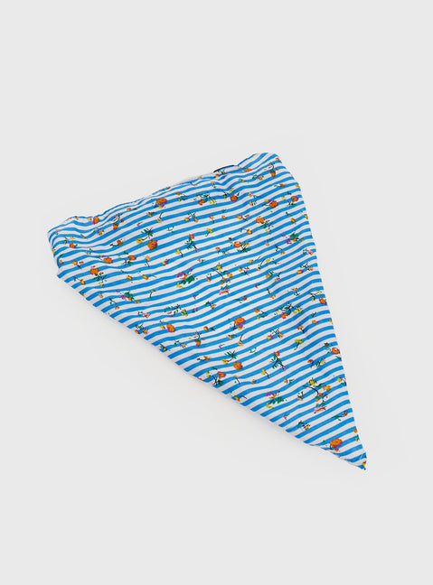 Headband Scarf design, graphic floral print Elasticated band, inner double hair comb slides 