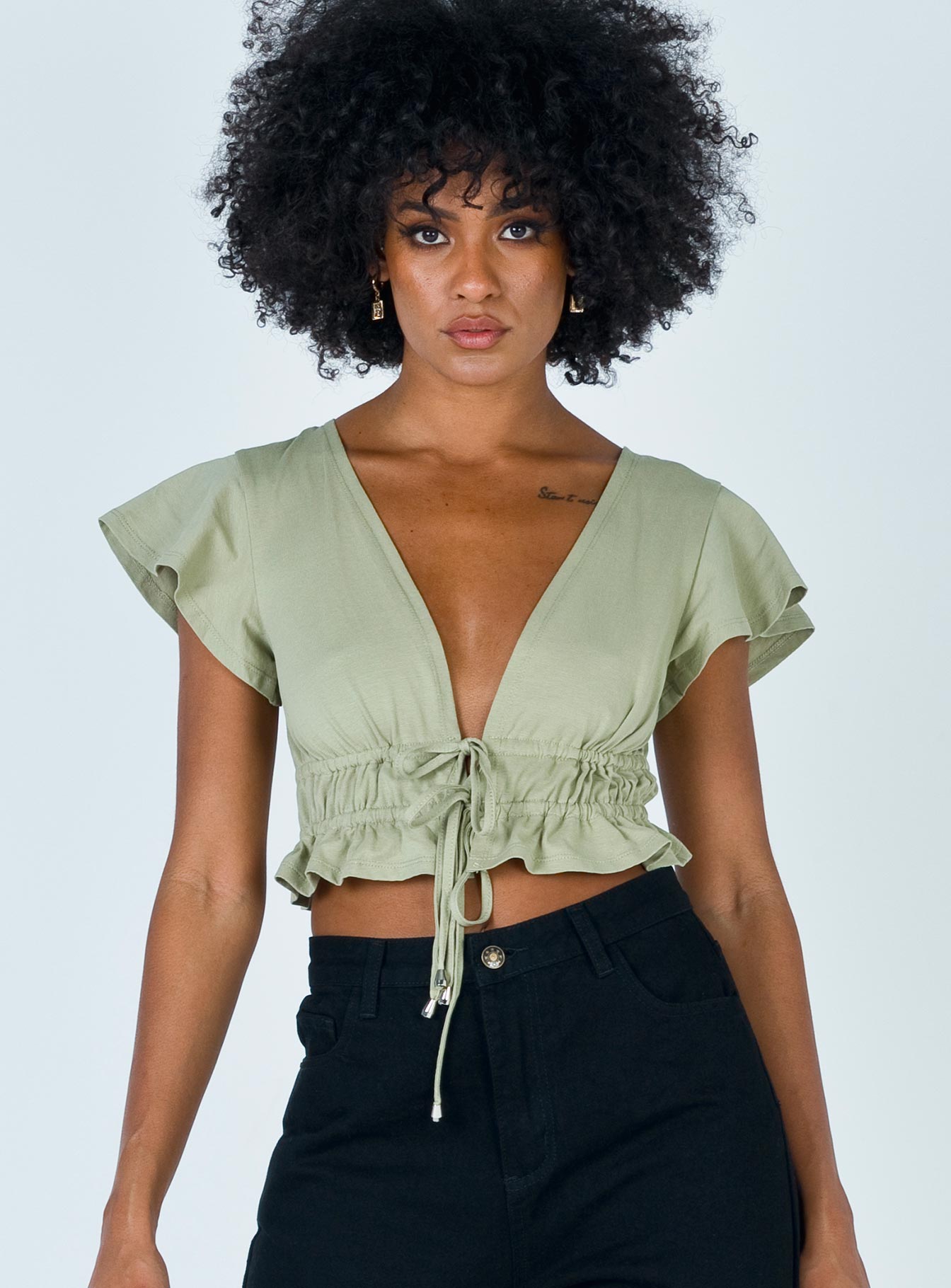 Jamison Reid Crop Top Khaki