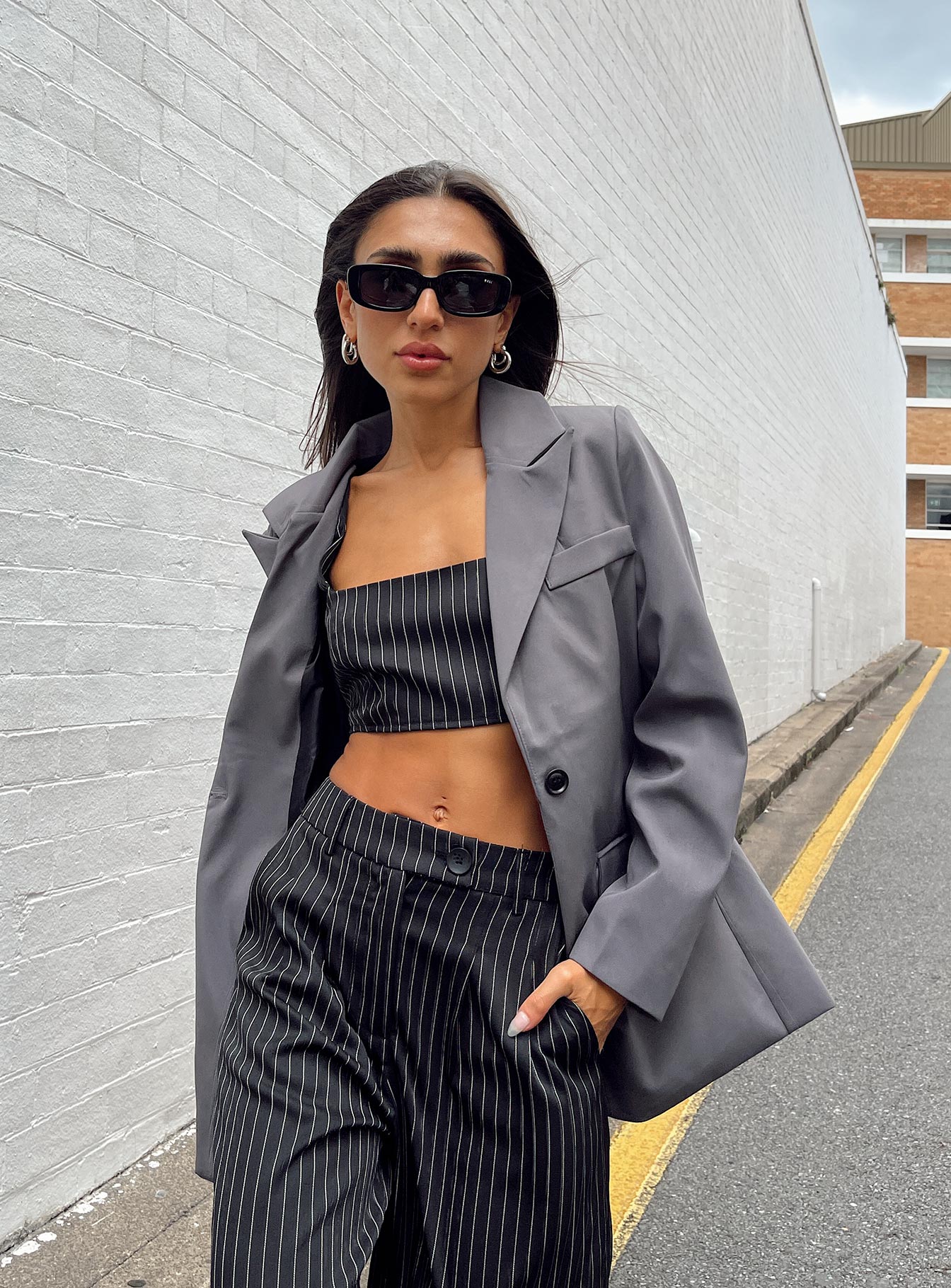 Talisa Oversized Blazer Grey