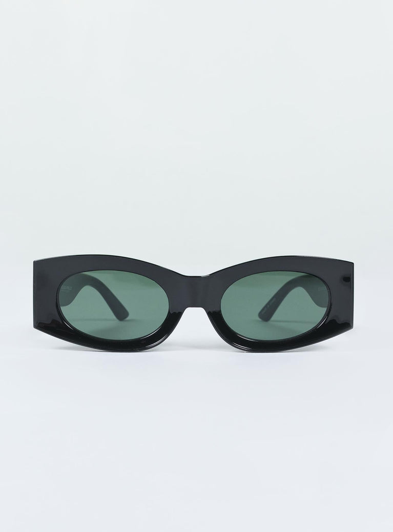 Black sunglasses Tinted lenses Moulded nose bridge