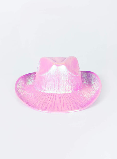 Cowboy hat Metallic shimmer  Stiff brim  OSFM