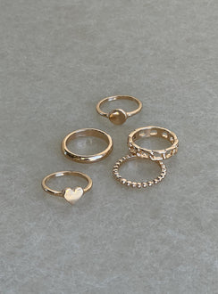 Spade Ring Set Gold