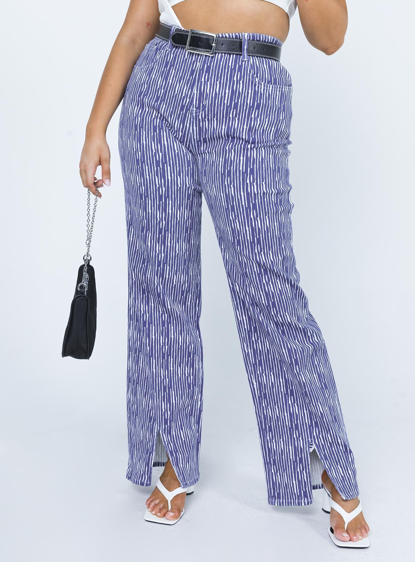 Princess Polly Mid Rise  Danica Painted Stripe Denim Jeans