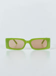 Sunglasses  100% Plastic UV 400 Rectangle style Transparent frame  Beige tinted lense 