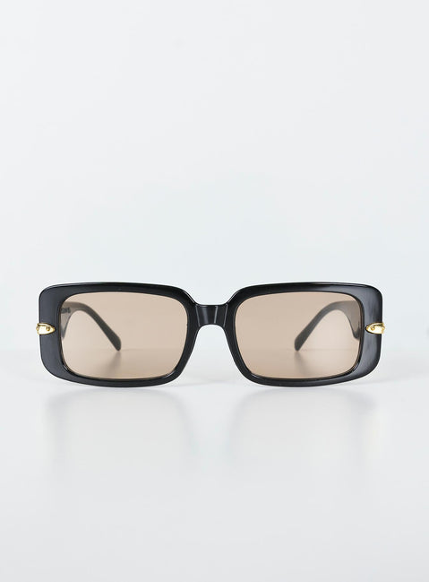 Sunglasses  UV 400 Oversized rectangle frame Transparent lenses Gold-toned hardware  Moulded nose bridge 