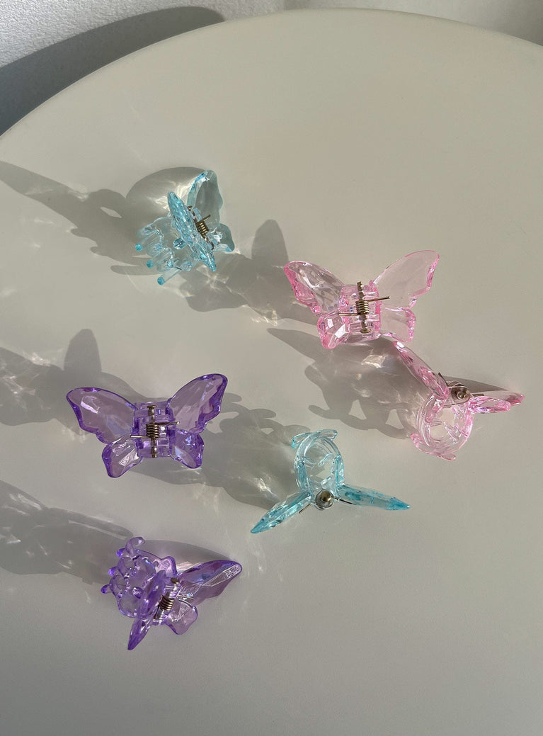 Izzy Butterfly Hair Clip Pack Multi