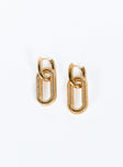 Gold-toned earrings Hoop fastening, drop style