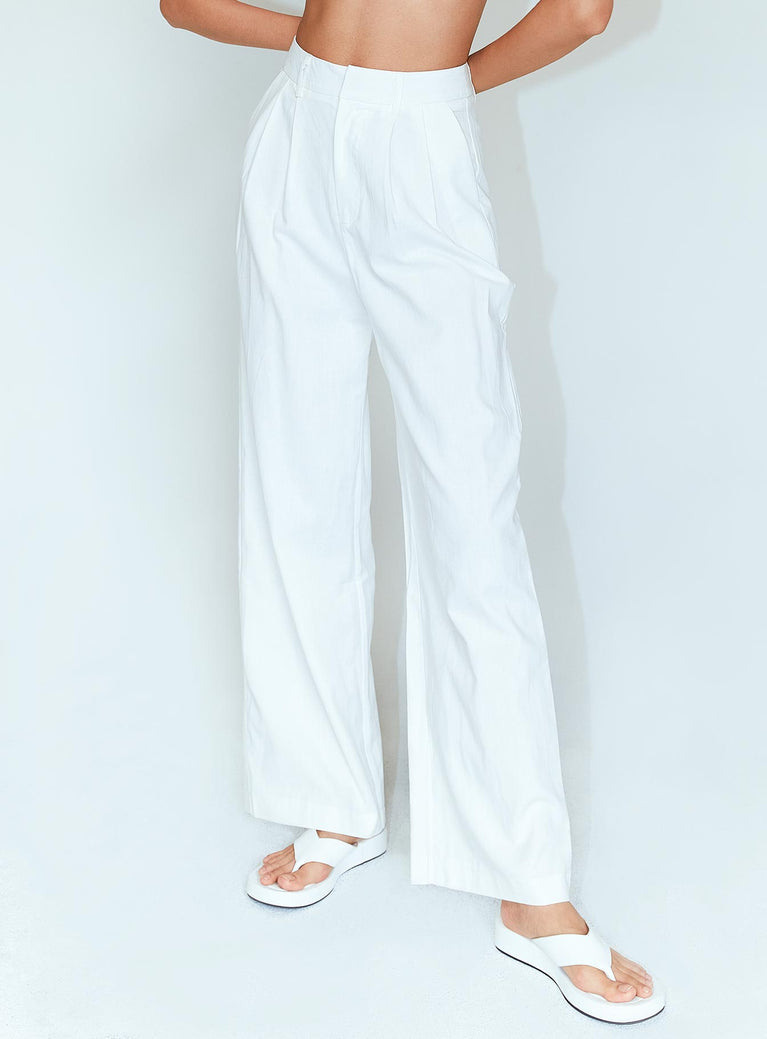 Ayla Linen Pants White Tall