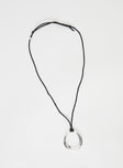 Silver-toned pendant necklace Knot fastening, adjustable length