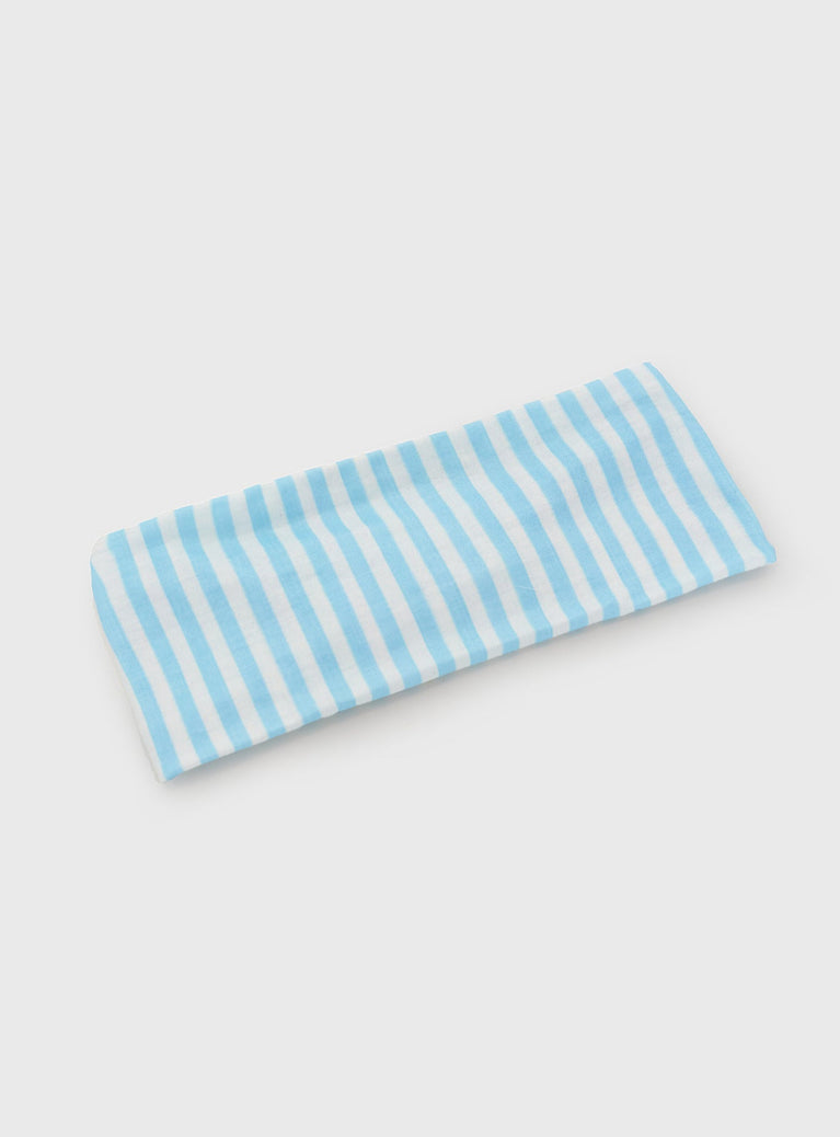 The Juney Headband Blue & White Stripe