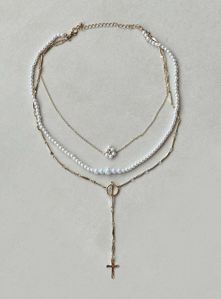 Necklace set Pearl detail  Drop charm
