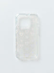 iPhone case Clear plastic style Iridescent heart print Lightweight