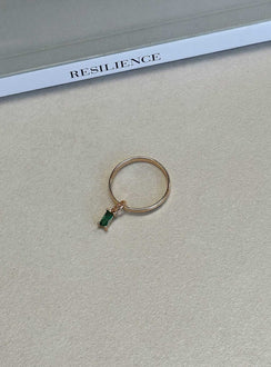 Ring Gold toned Gemstone detail Lightweight