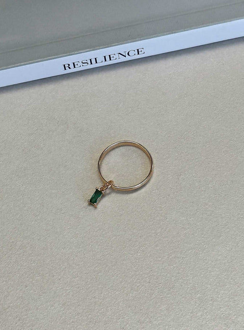 Ring Gold toned Gemstone detail Lightweight