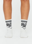 Graphic print socks Elasticated cuff, good stretch, unlined 