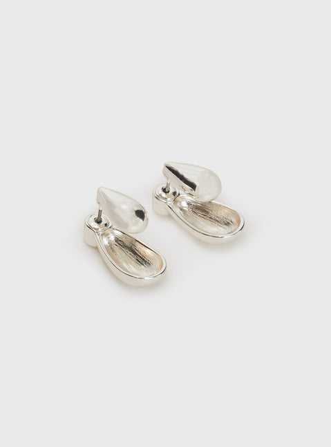 Silver-toned earrings Stud fastening, lightweight Princess Polly Lower Impact