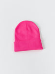 Knit beanie 100% acrylic Foldable hem Thick knit material Double lined