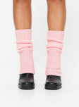Legwarmers  Soft knit material, below the knee length 