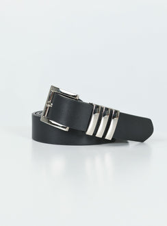 Belt Faux leather material Silver-toned hardware