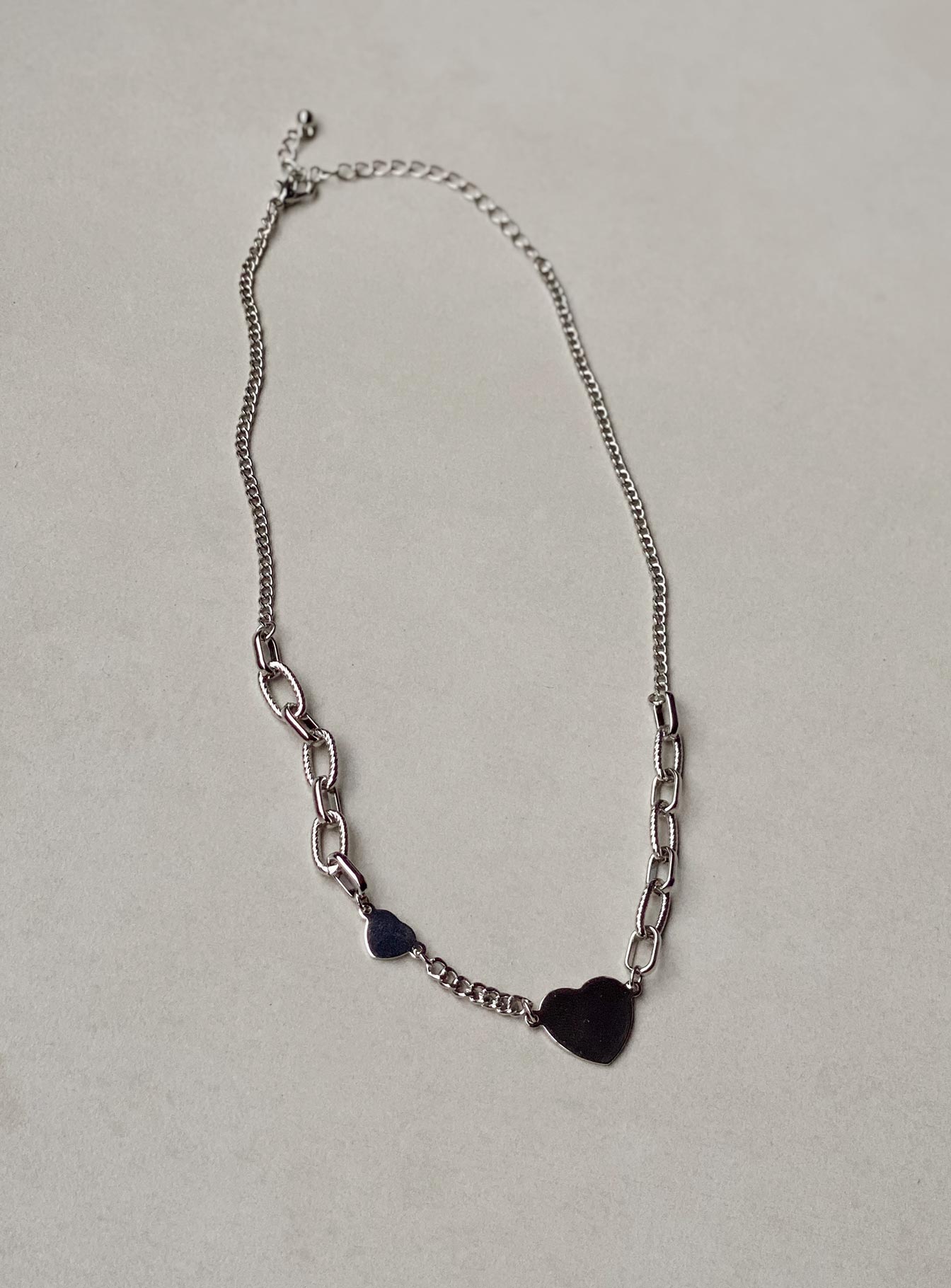 Necklace Heart pendant Silver-toned