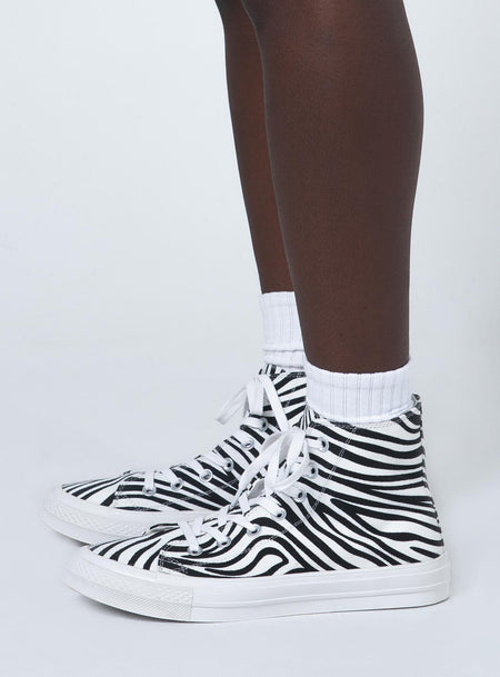 Sahara Zebra Canvas High Top Sneakers
