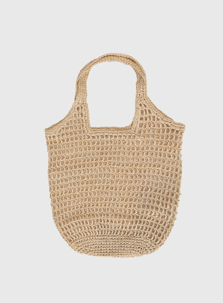 Tote  Woven style, fixed shoulder straps
