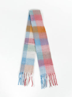 Plaid print scarf Soft knit material with good stretch 
