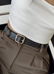 Belt Faux leather material  Gold-toned buckle